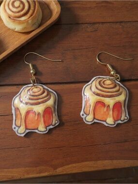 Handmade Cinnamon Roll Earrings